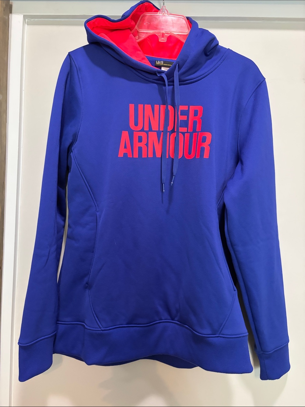 Under Armour Women's Royal Blue Hoodie with Hot Pink Logo